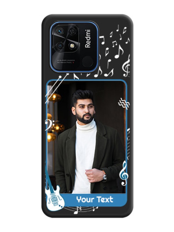 Custom Musical Theme Design with Text on Photo on Space Black Soft Matte Mobile Case - Redmi 10 Power