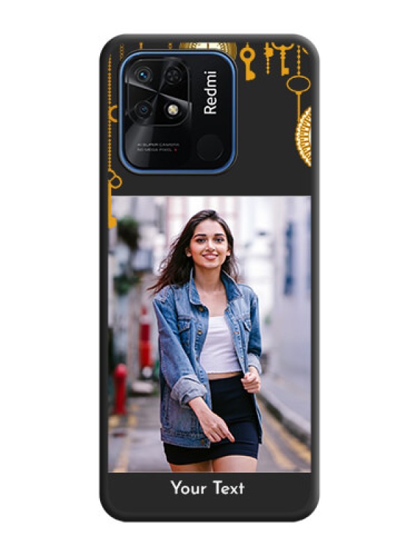 Custom Decorative Design with Text on Space Black Custom Soft Matte Back Cover - Redmi 10 Power