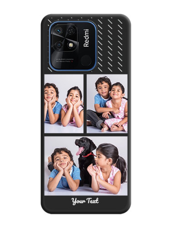 Custom Cross Dotted Pattern with 2 Image Holder  on Personalised Space Black Soft Matte Cases - Redmi 10 Power