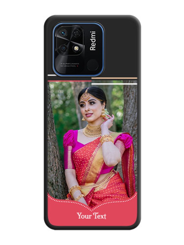 Custom Classic Plain Design with Name on Photo on Space Black Soft Matte Phone Cover - Redmi 10 Power