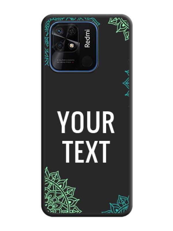 Custom Your Name with Floral Design on Space Black Custom Soft Matte Back Cover - Redmi 10 Power