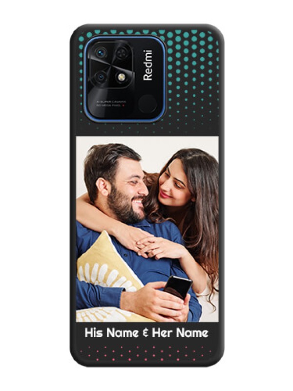 Custom Faded Dots with Grunge Photo Frame and Text on Space Black Custom Soft Matte Phone Cases - Redmi 10 Power