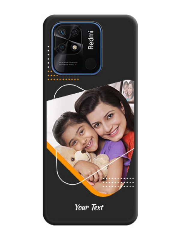 Custom Yellow Triangle on Photo on Space Black Soft Matte Phone Cover - Redmi 10 Power