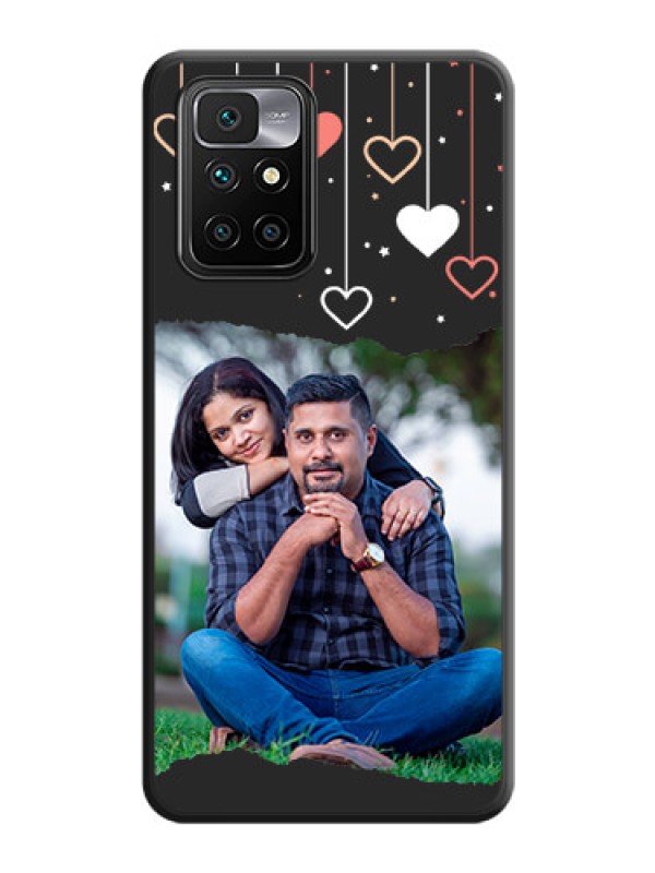 Custom Love Hangings with Splash Wave Picture on Space Black Custom Soft Matte Phone Back Cover - Redmi 10 Prime 2020
