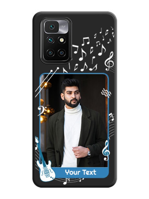 Custom Musical Theme Design with Text on Photo on Space Black Soft Matte Mobile Case - Redmi 10 Prime 2020