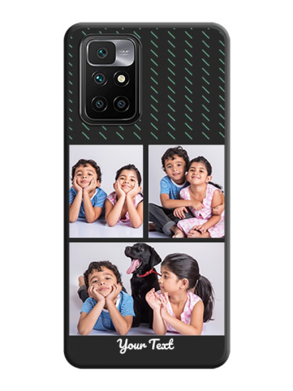 Custom Cross Dotted Pattern with 2 Image Holder  on Personalised Space Black Soft Matte Cases - Redmi 10 Prime 2020