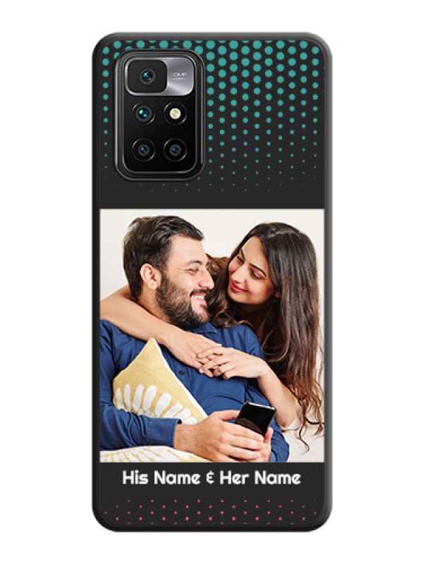 Custom Faded Dots with Grunge Photo Frame and Text on Space Black Custom Soft Matte Phone Cases - Redmi 10 Prime 2020