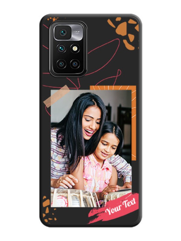 Custom Orange Photo Frame on Space Black Custom Soft Matte Phone Back Cover - Redmi 10 Prime 2020