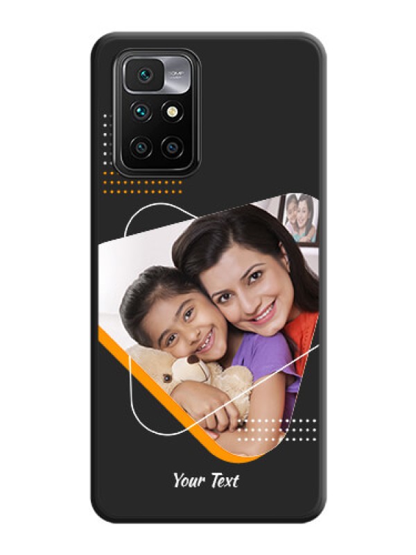 Custom Yellow Triangle on Photo on Space Black Soft Matte Phone Cover - Redmi 10 Prime 2020