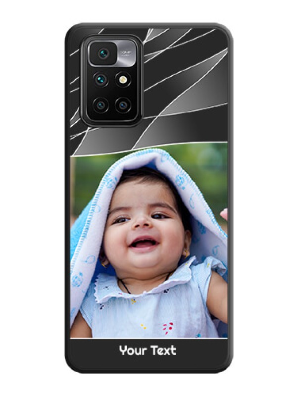 Custom Mixed Wave Lines on Photo on Space Black Soft Matte Mobile Cover - Xiaomi Redmi 10 Prime