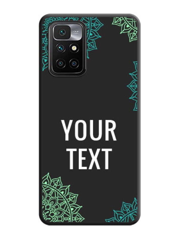 Custom Your Name with Floral Design on Space Black Custom Soft Matte Back Cover - Xiaomi Redmi 10 Prime