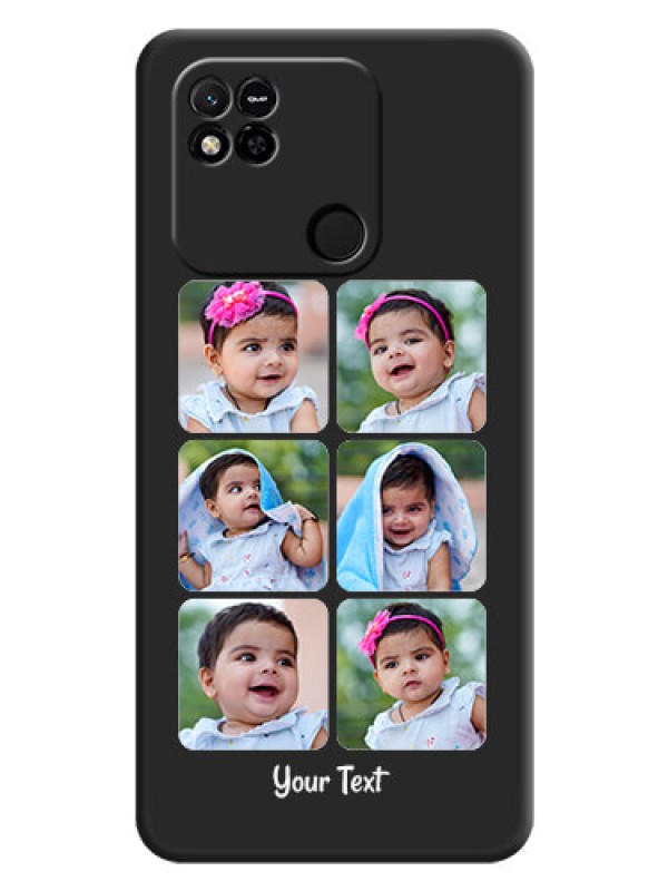 Custom Floral Art with 6 Image Holder on Photo on Space Black Soft Matte Mobile Case - Xiaomi Redmi 10A Sport