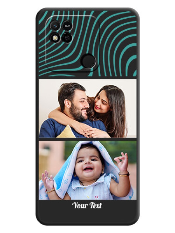Custom Wave Pattern with 2 Image Holder on Space Black Personalized Soft Matte Phone Covers - Xiaomi Redmi 10A Sport