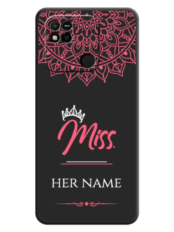 Custom Mrs Name with Floral Design on Space Black Personalized Soft Matte Phone Covers - Xiaomi Redmi 10A Sport