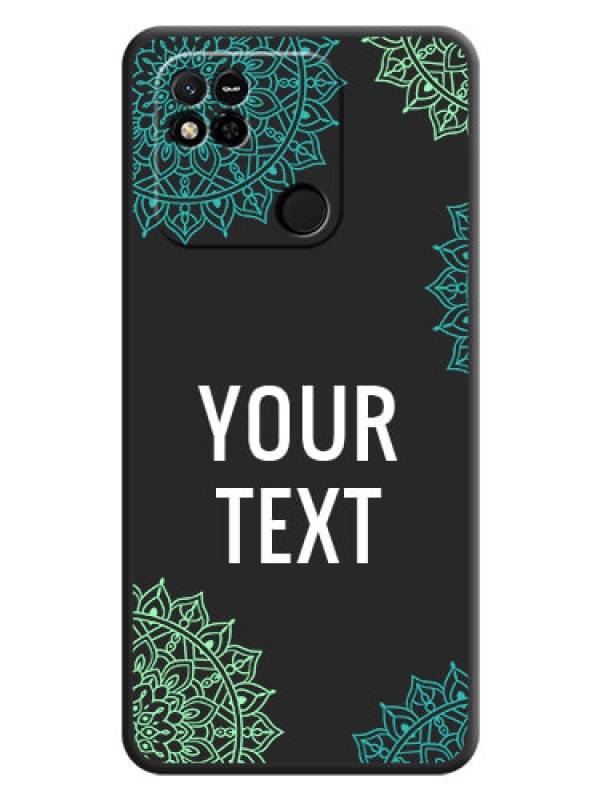 Custom Your Name with Floral Design on Space Black Custom Soft Matte Back Cover - Xiaomi Redmi 10A Sport