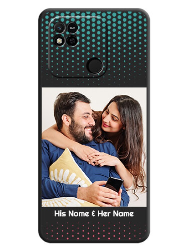Custom Faded Dots with Grunge Photo Frame and Text on Space Black Custom Soft Matte Phone Cases - Xiaomi Redmi 10A Sport