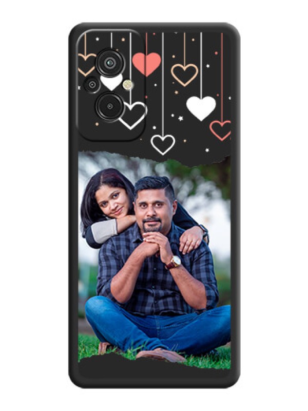 Custom Love Hangings with Splash Wave Picture on Space Black Custom Soft Matte Phone Back Cover - Xiaomi Redmi 11 Prime 4G