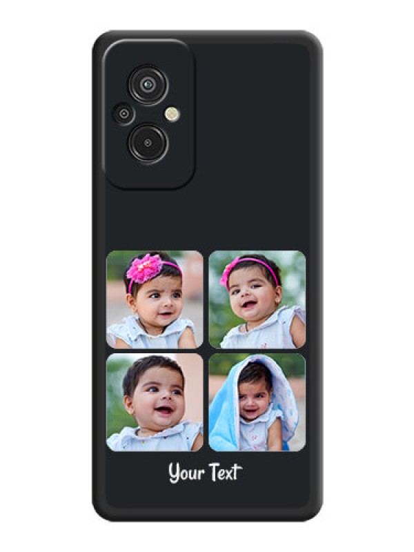Custom Floral Art with 6 Image Holder on Photo on Space Black Soft Matte Mobile Case - Xiaomi Redmi 11 Prime 4G