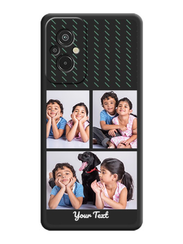 Custom Cross Dotted Pattern with 2 Image Holder  on Personalised Space Black Soft Matte Cases - Xiaomi Redmi 11 Prime 4G