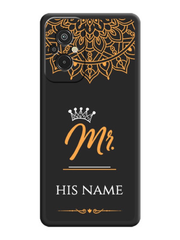 Custom Mr Name with Floral Design  on Personalised Space Black Soft Matte Cases - Xiaomi Redmi 11 Prime 4G