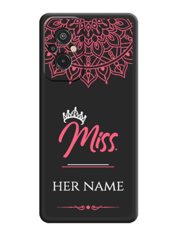 Custom Mrs Name with Floral Design on Space Black Personalized Soft Matte Phone Covers - Xiaomi Redmi 11 Prime 4G