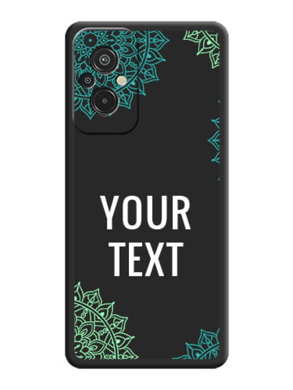 Custom Your Name with Floral Design on Space Black Custom Soft Matte Back Cover - Xiaomi Redmi 11 Prime 4G