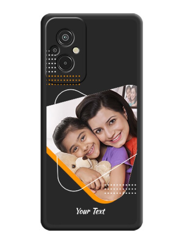 Custom Yellow Triangle on Photo on Space Black Soft Matte Phone Cover - Xiaomi Redmi 11 Prime 4G