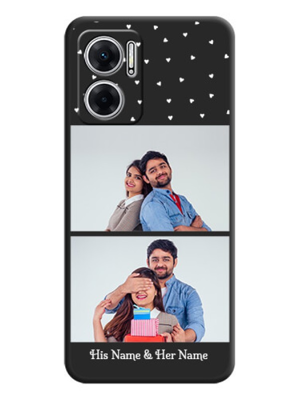 Custom Miniature Love Symbols with Name on Space Black Custom Soft Matte Back Cover - Xiaomi Redmi 11 Prime 5G