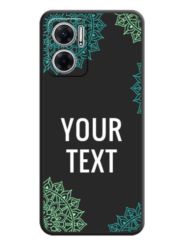 Custom Your Name with Floral Design on Space Black Custom Soft Matte Back Cover - Xiaomi Redmi 11 Prime 5G