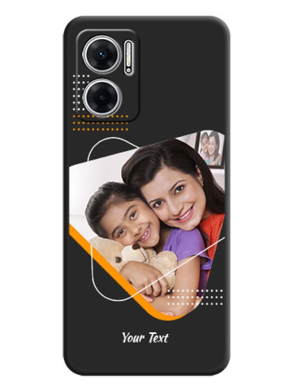Custom Yellow Triangle on Photo on Space Black Soft Matte Phone Cover - Xiaomi Redmi 11 Prime 5G