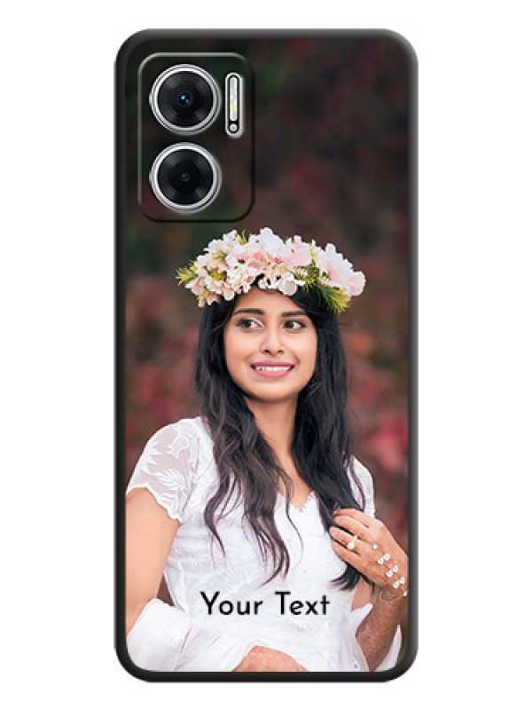 Custom Full Single Pic Upload With Text On Space Black Personalized Soft Matte Phone Covers -Xiaomi Redmi 11 Prime 5G