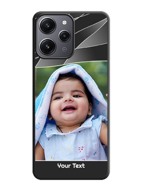 Custom Mixed Wave Lines - Photo on Space Black Soft Matte Mobile Cover - Redmi 12 4G