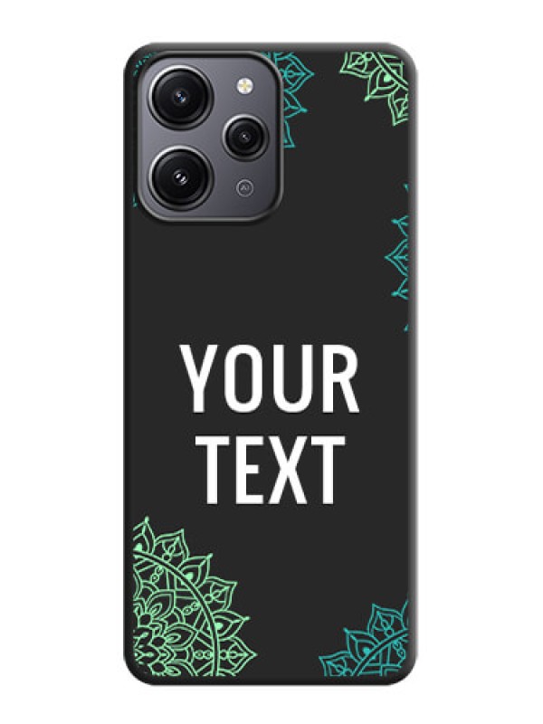 Custom Your Name with Floral Design on Space Black Custom Soft Matte Back Cover - Redmi 12 4G