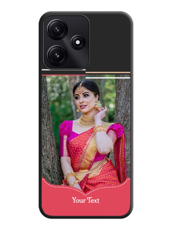 Custom Classic Plain Design with Name - Photo on Space Black Soft Matte Phone Cover - Redmi 12 5G