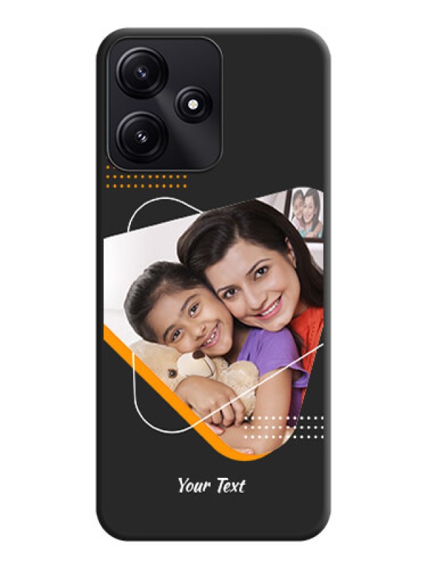 Custom Yellow Triangle - Photo on Space Black Soft Matte Phone Cover - Redmi 12 5G