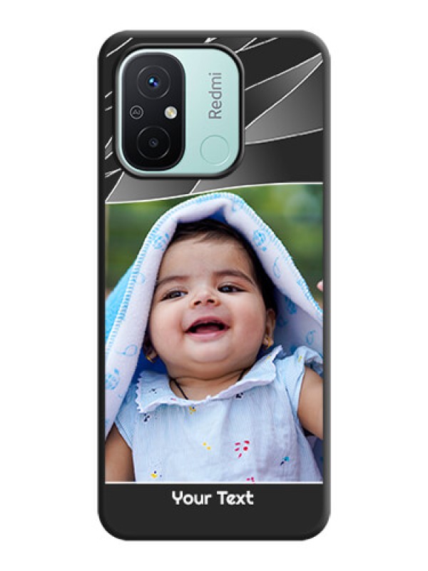 Custom Mixed Wave Lines on Photo on Space Black Soft Matte Mobile Cover - Redmi 12c