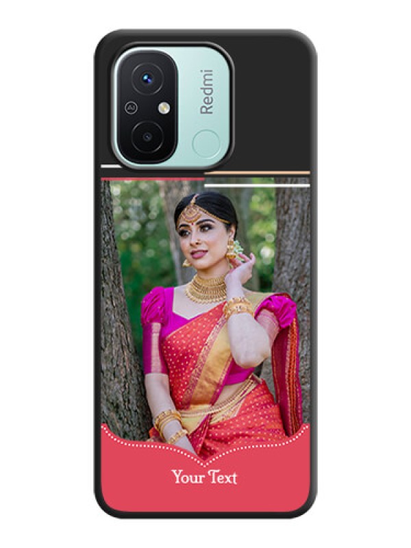 Custom Classic Plain Design with Name on Photo on Space Black Soft Matte Phone Cover - Redmi 12c