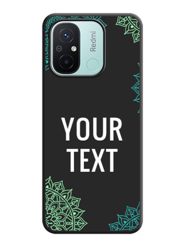 Custom Your Name with Floral Design on Space Black Custom Soft Matte Back Cover - Redmi 12c