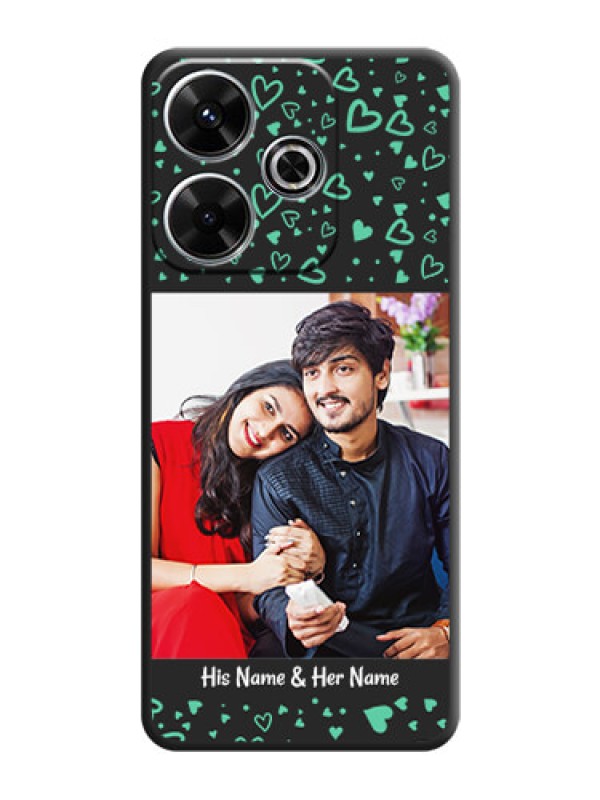 Custom Sea Green Indefinite Love Pattern on Photo On Space Black Custom Soft Matte Mobile Back Cover - Xiaomi Redmi 13 5G