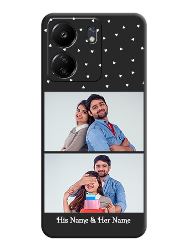 Custom Miniature Love Symbols with Name On Space Black Custom Soft Matte Mobile Back Cover - Redmi 13C 4G