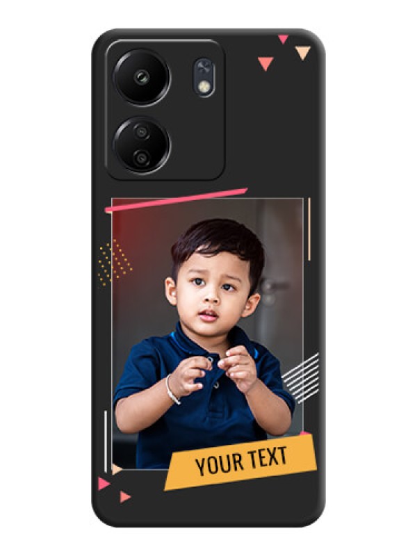 Custom Photo Frame with Triangle Small Dots on Photo On Space Black Custom Soft Matte Mobile Back Cover - Redmi 13C 4G