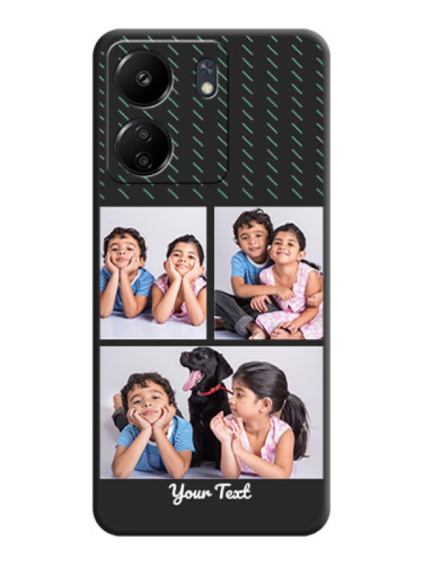 Custom Cross Dotted Pattern with 2 Image Holder On Space Black Custom Soft Matte Mobile Back Cover - Redmi 13C 4G