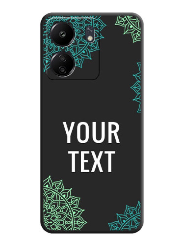 Custom Your Name with Floral Design On Space Black Custom Soft Matte Mobile Back Cover - Redmi 13C 4G