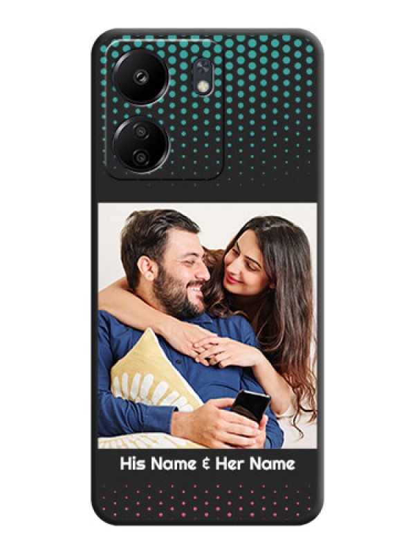 Custom Faded Dots with Grunge Photo Frame and Text On Space Black Custom Soft Matte Mobile Back Cover - Redmi 13C 4G