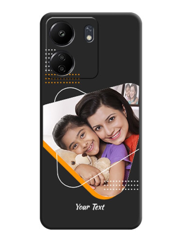 Custom Yellow Triangle on Photo On Space Black Custom Soft Matte Mobile Back Cover - Redmi 13C 4G
