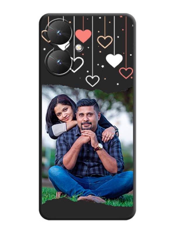 Custom Love Hangings with Splash Wave Picture On Space Black Custom Soft Matte Mobile Back Cover - Redmi 13C 5G