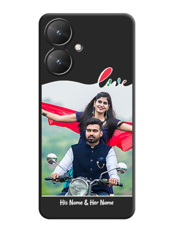 Custom Fall in Love Pattern with Picture on Photo On Space Black Custom Soft Matte Mobile Back Cover - Redmi 13C 5G