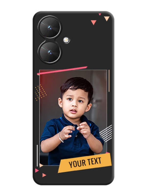 Custom Photo Frame with Triangle Small Dots on Photo On Space Black Custom Soft Matte Mobile Back Cover - Redmi 13C 5G