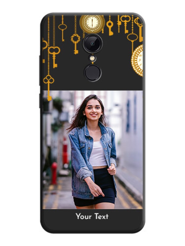 Custom Decorative Design with Text on Space Black Custom Soft Matte Back Cover - Redmi 5