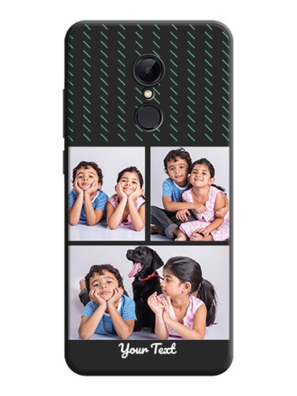 Custom Cross Dotted Pattern with 2 Image Holder  on Personalised Space Black Soft Matte Cases - Redmi 5